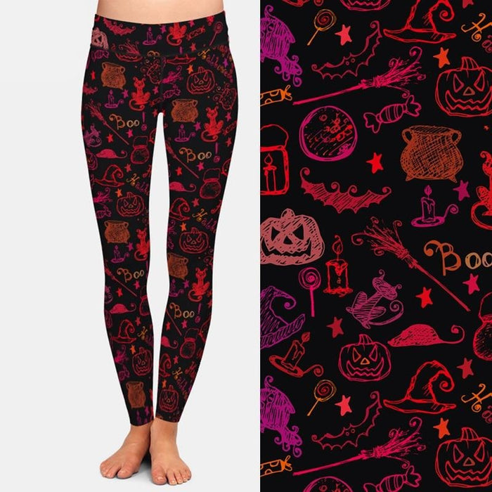 Ladies Gorgeous Freaky Ruby Halloween Leggings