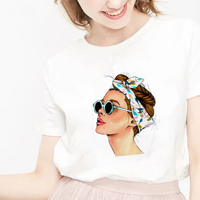 Ladies Love Of Lipstick Printed T-shirt