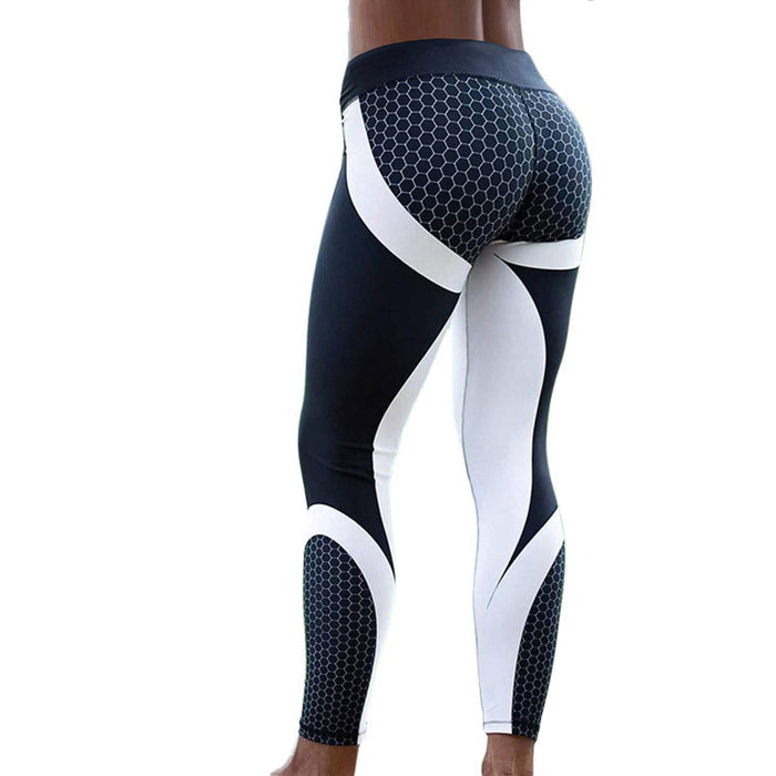 Ladies Mesh Patterned Print Leggings
