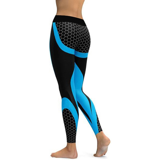 Ladies Mesh Patterned Print Leggings