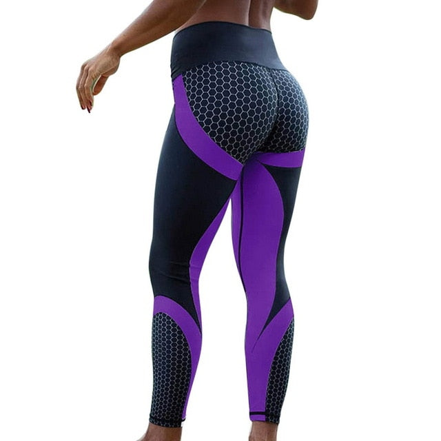 Ladies Mesh Patterned Print Leggings