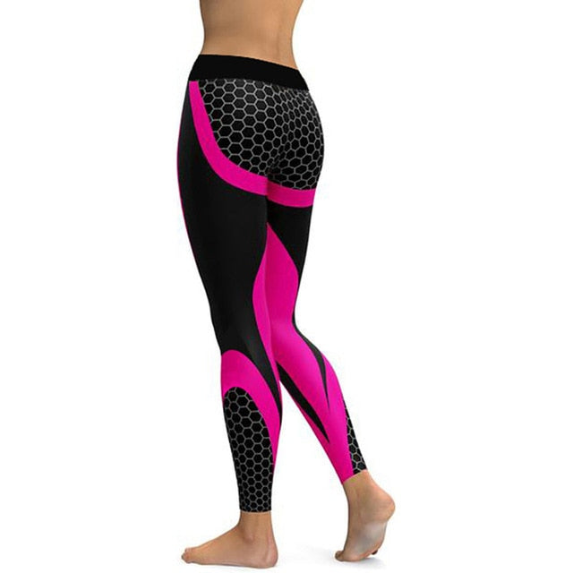 Ladies Mesh Patterned Print Leggings