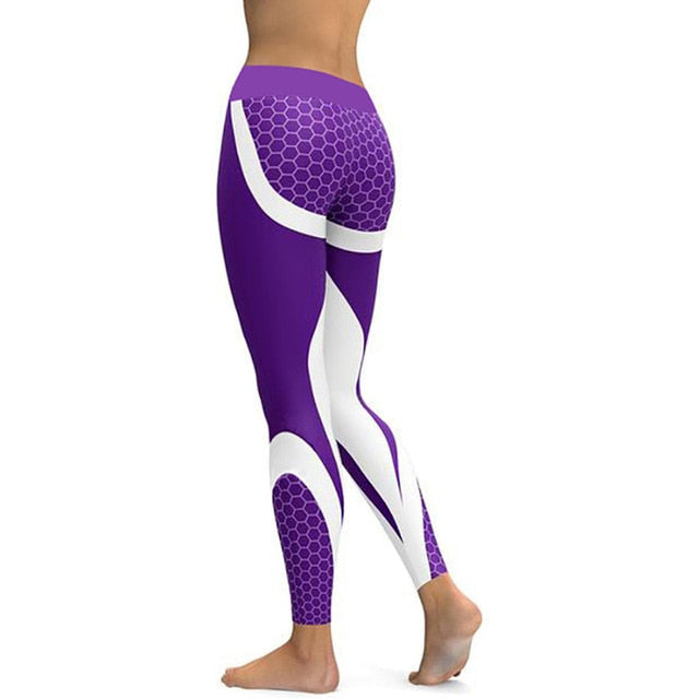 Ladies Mesh Patterned Print Leggings