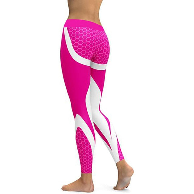 Ladies Mesh Patterned Print Leggings