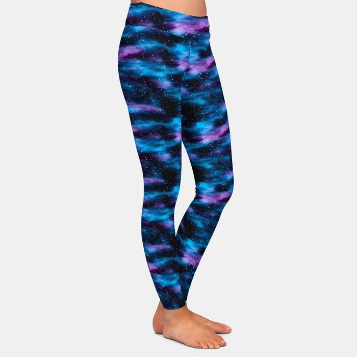 Ladies Milk Silk Beautiful Midnight Galaxy Printed Leggings