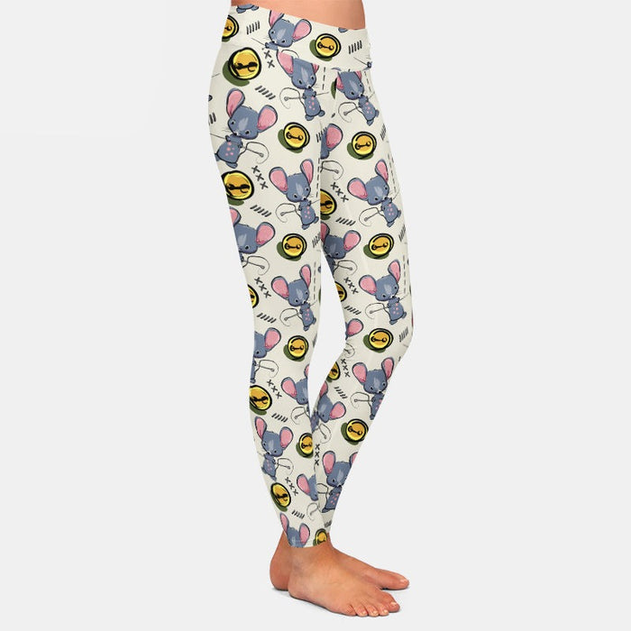 Ladies NEW 3D Cute Mouse Printed Soft Leggings