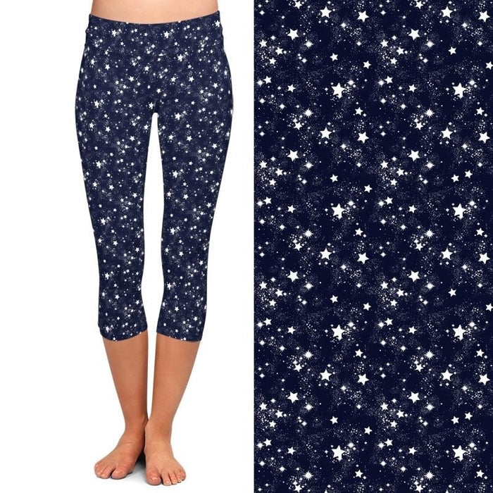 Ladies New 3D Printed Galaxy Capri Leggings