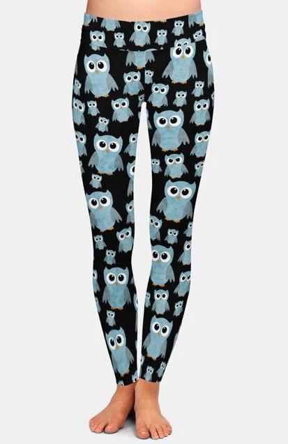 Ladies New Fashion Owl Printed Leggings