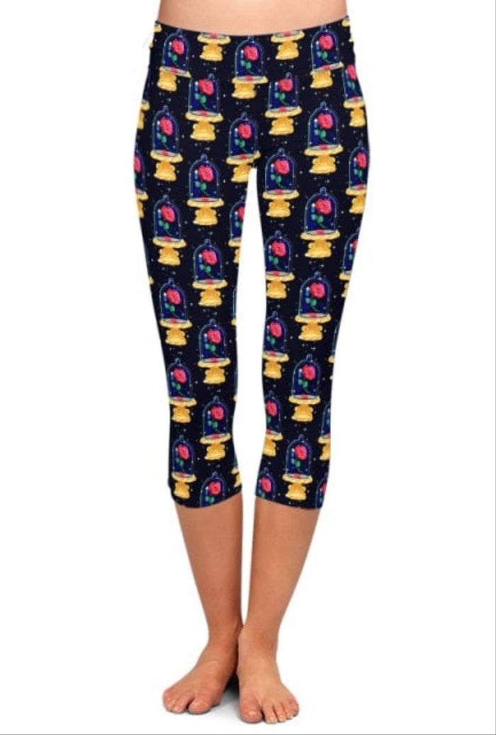 Ladies New Glass Rose - Belle Design Capri Leggings
