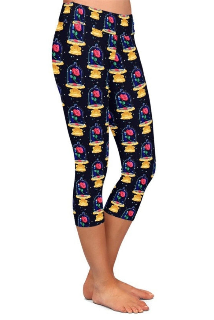 Ladies New Glass Rose - Belle Design Capri Leggings