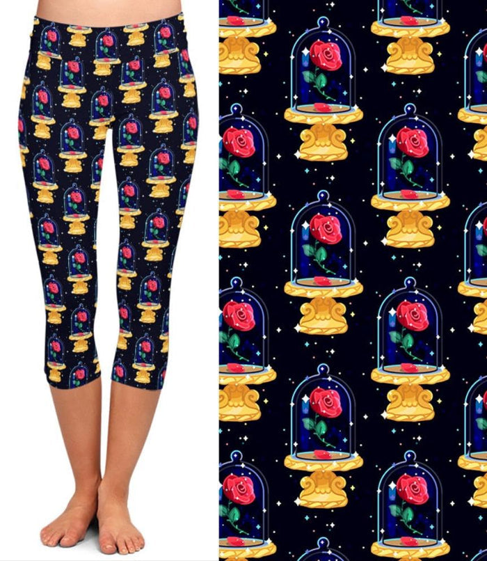 Ladies New Glass Rose - Belle Design Capri Leggings