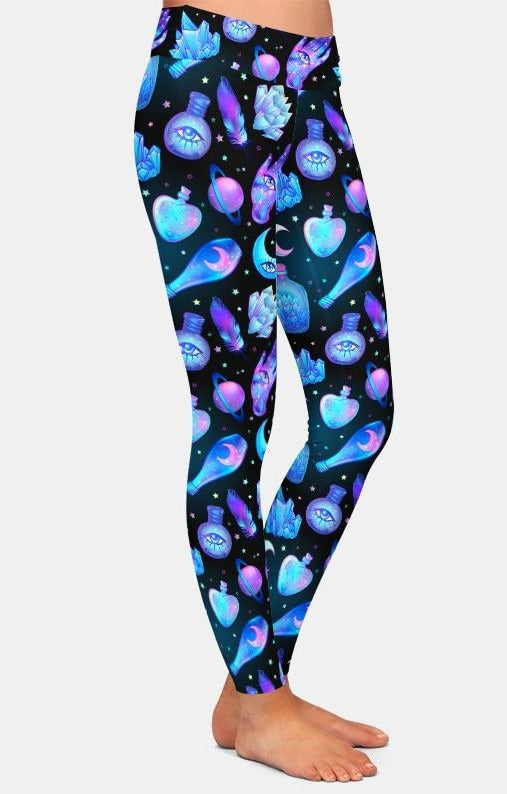 Ladies New Magic Moon & Crystals Leggings