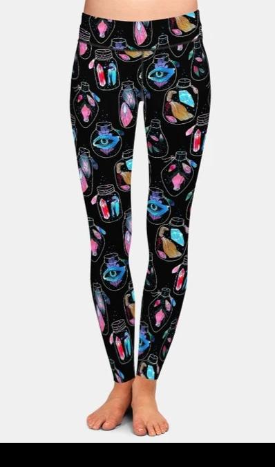 Ladies New Magic Moon & Crystals Leggings