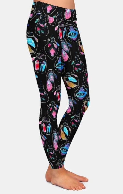 Ladies New Magic Moon & Crystals Leggings