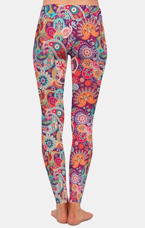Ladies New Paisley Printed Leggings