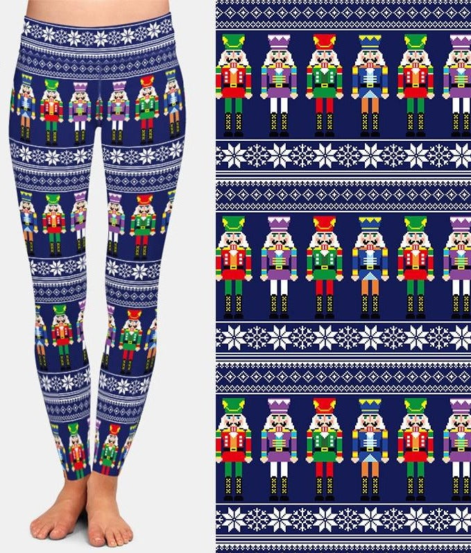 Ladies Nutcracker Printed Brushed Leggings