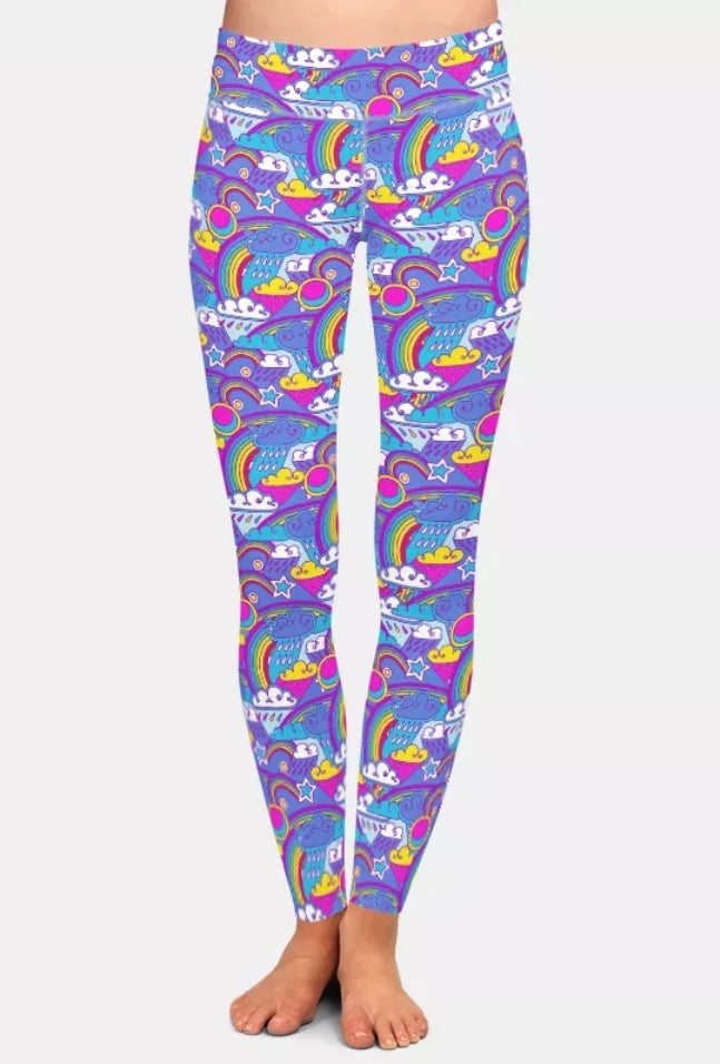 Ladies Rainbows & Rain Printed Leggings