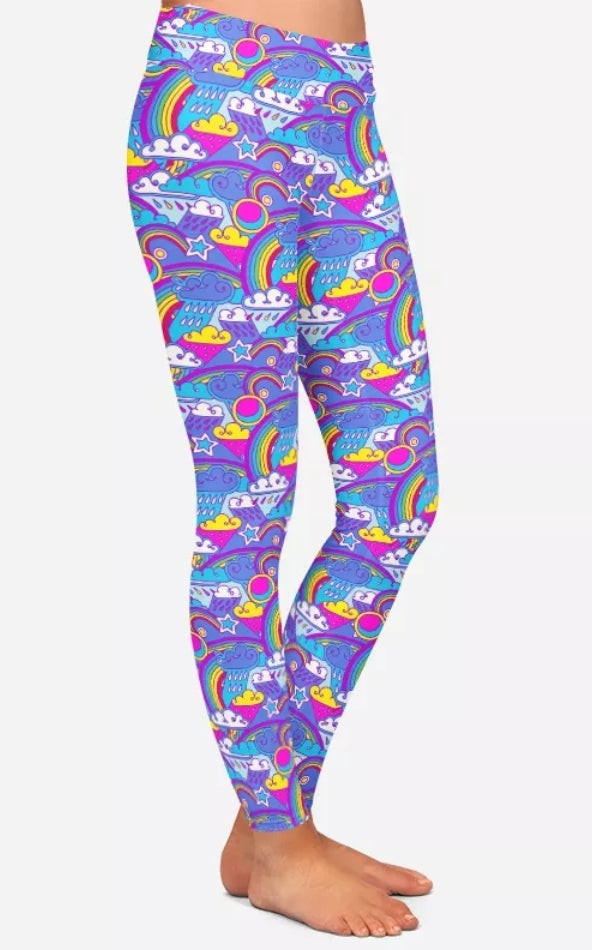 Ladies Rainbows & Rain Printed Leggings