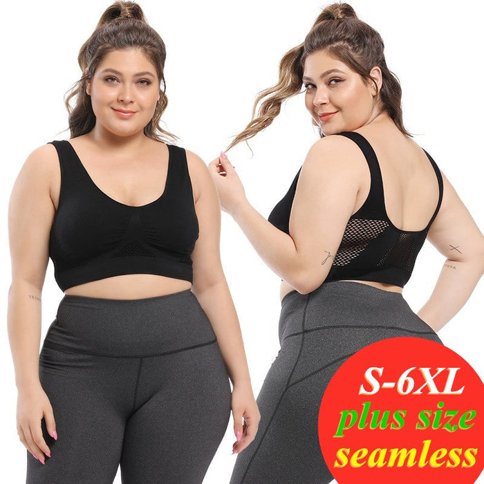 Ladies S-6XL Plus Size Seamless Sports Bras