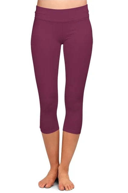 Ladies Solid Black Milk Silk Capri Leggings
