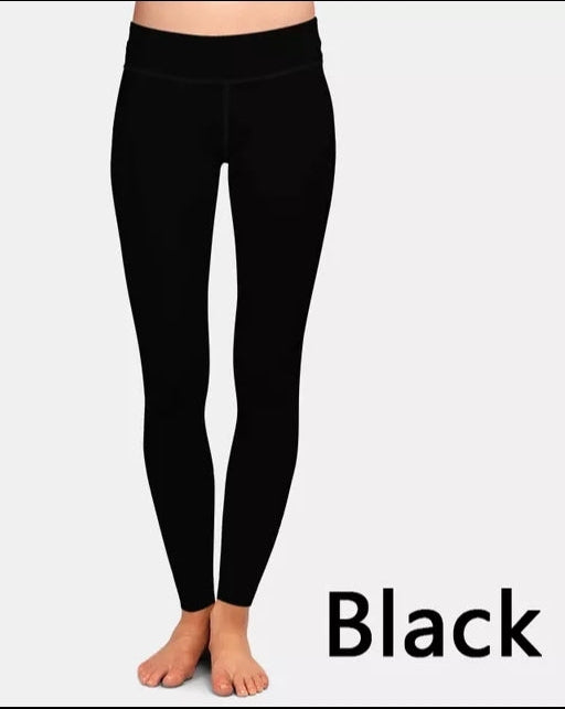 A pair of plain black leggings