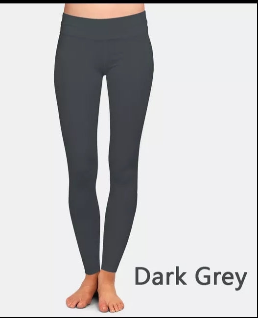 A pair of plain grey leggings