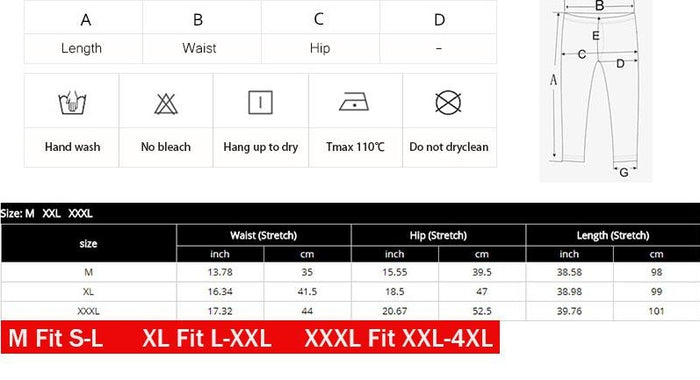Leggings Size Chart