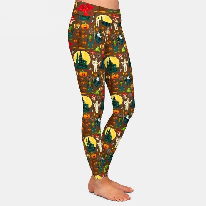 Ladies SPOOKY Halloween Designed Printed Leggings