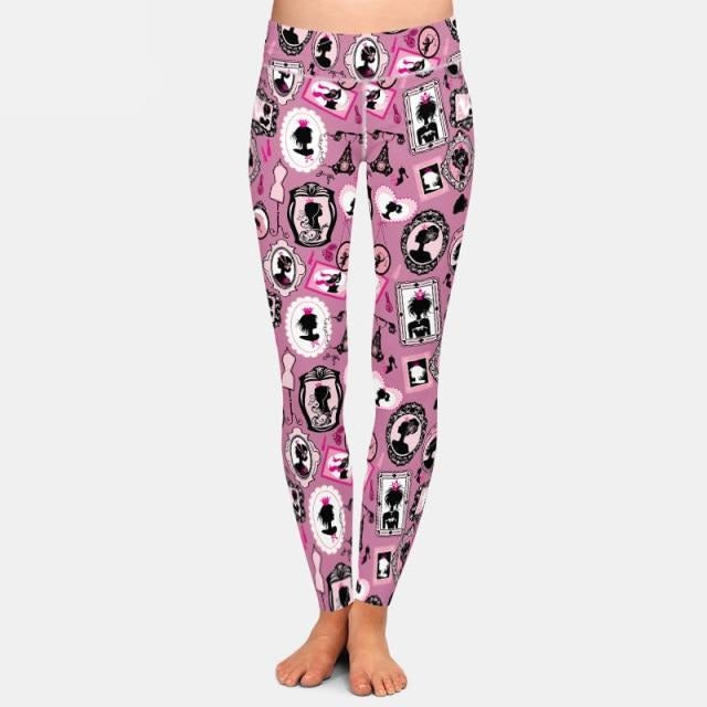 Ladies Super Soft Milk Silk Paris & Fashion Printed Leggings