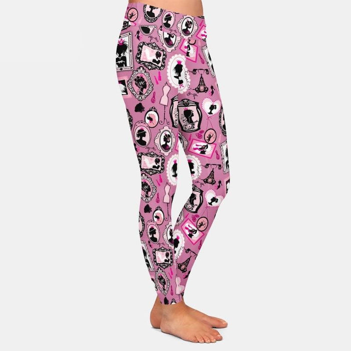 Ladies Super Soft Milk Silk Paris & Fashion Printed Leggings