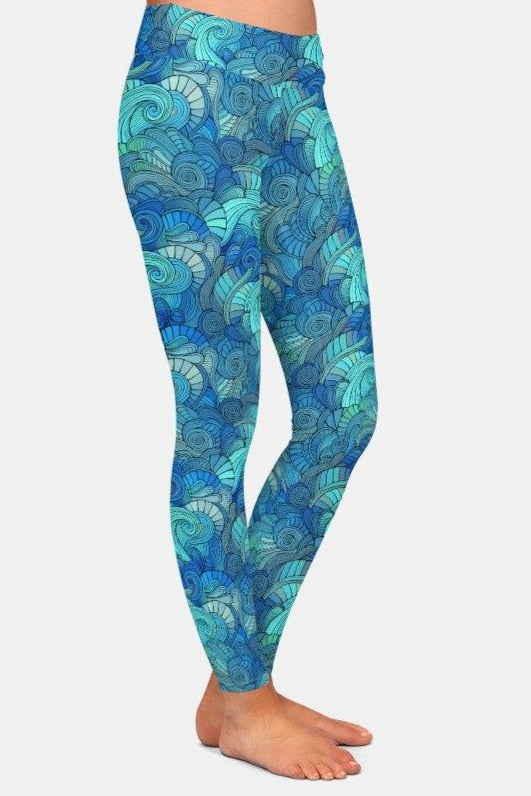 Ladies Super Soft Waves Patterned Leggings