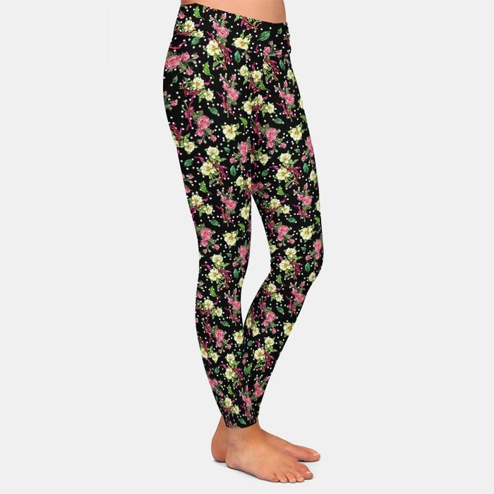 Ladies Turkish Rose & Indian Jasmin Printed Leggings