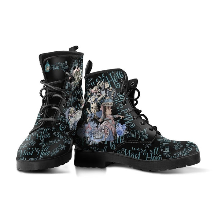 Ladies We're All Mad Here Fashion Lace-Up Boots