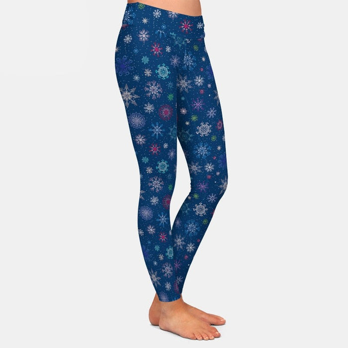 Ladies Winter Snowflakes Printed Leggings