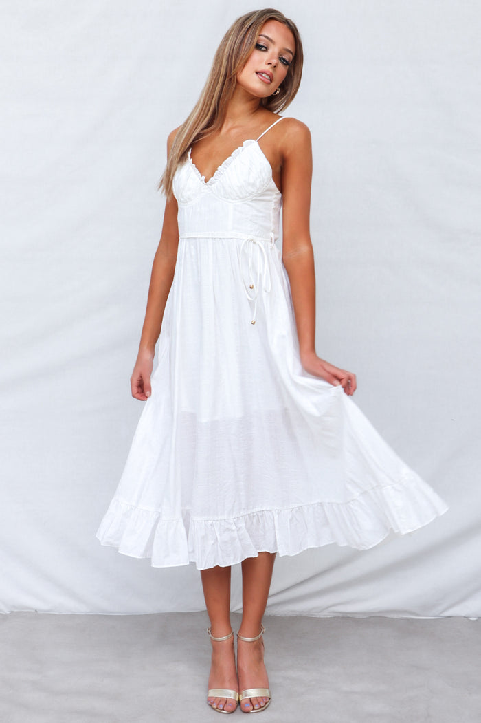 Lala Midi Dress - White - Runway Goddess