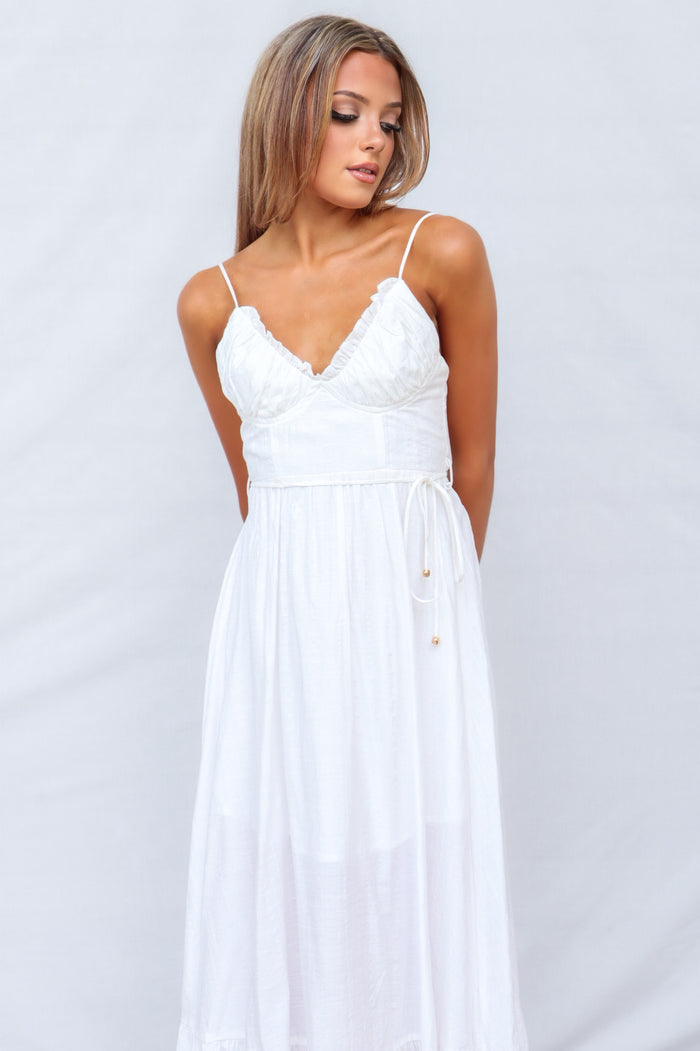 Lala Midi Dress - White - Runway Goddess