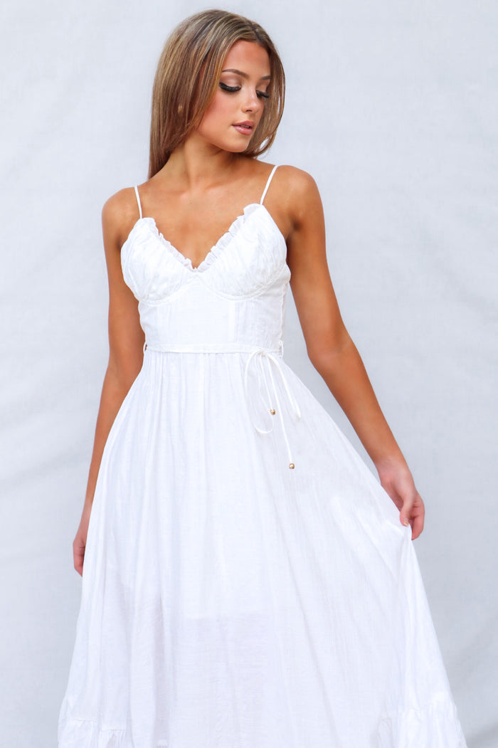 Lala Midi Dress - White - Runway Goddess