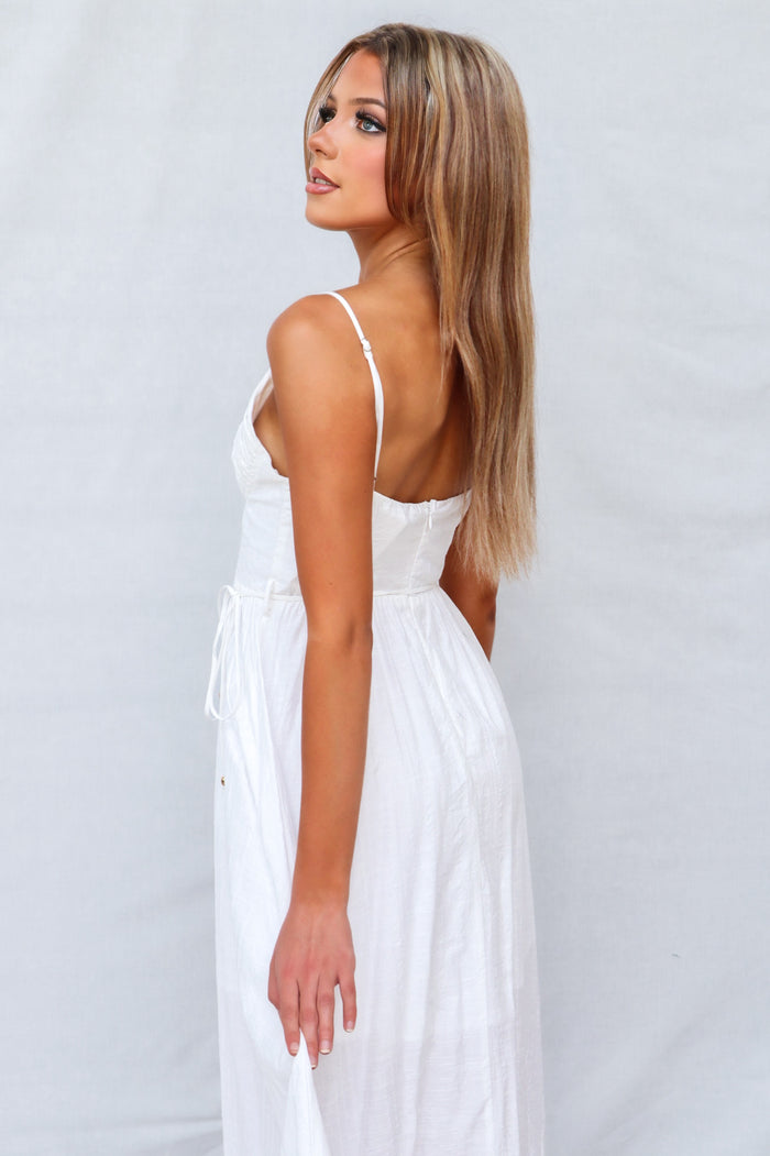 Lala Midi Dress - White - Runway Goddess