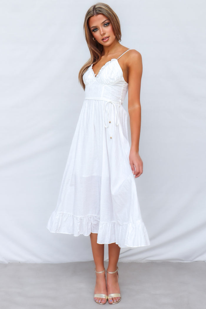 Lala Midi Dress - White - Runway Goddess