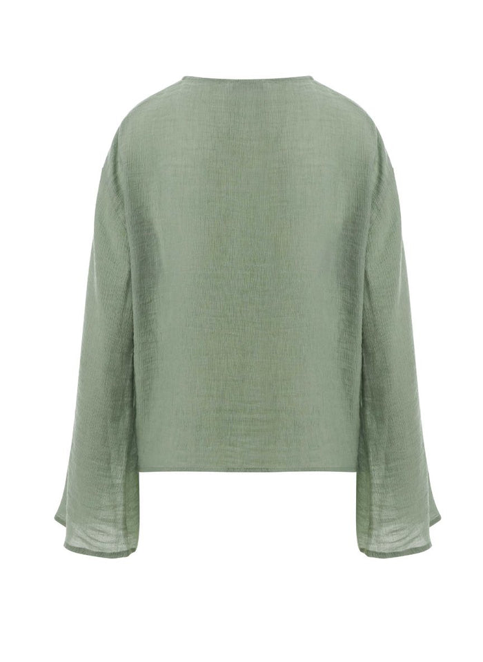 Blouses APLA Lamda Crinkled Loose Top Green Apoella