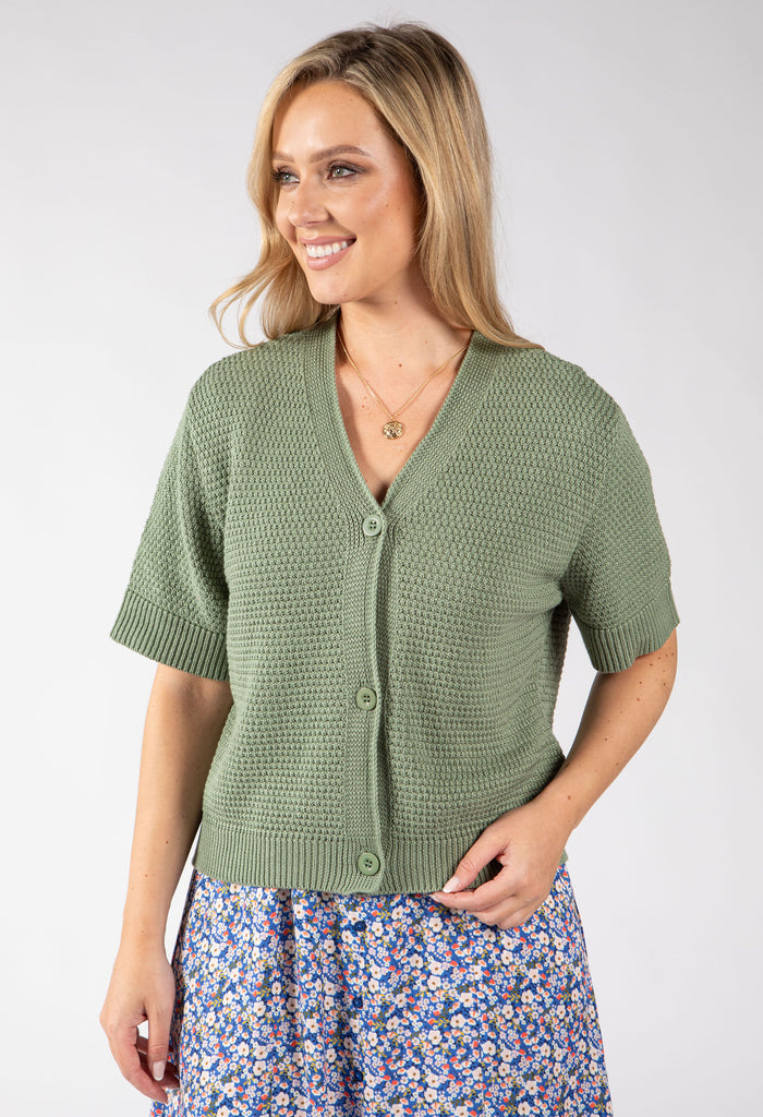 Lena Short Sleeve Knit Cardigan