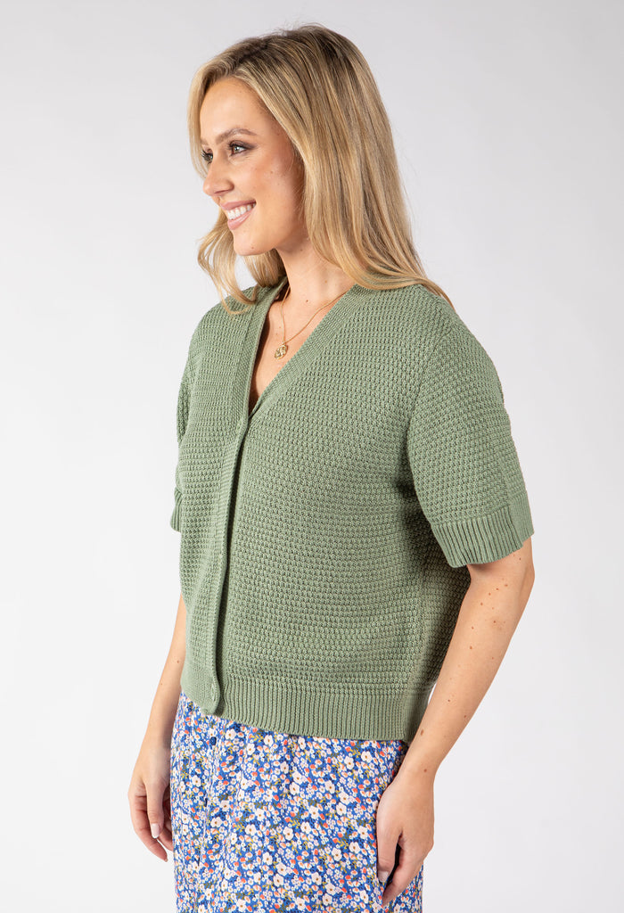Lena Short Sleeve Knit Cardigan