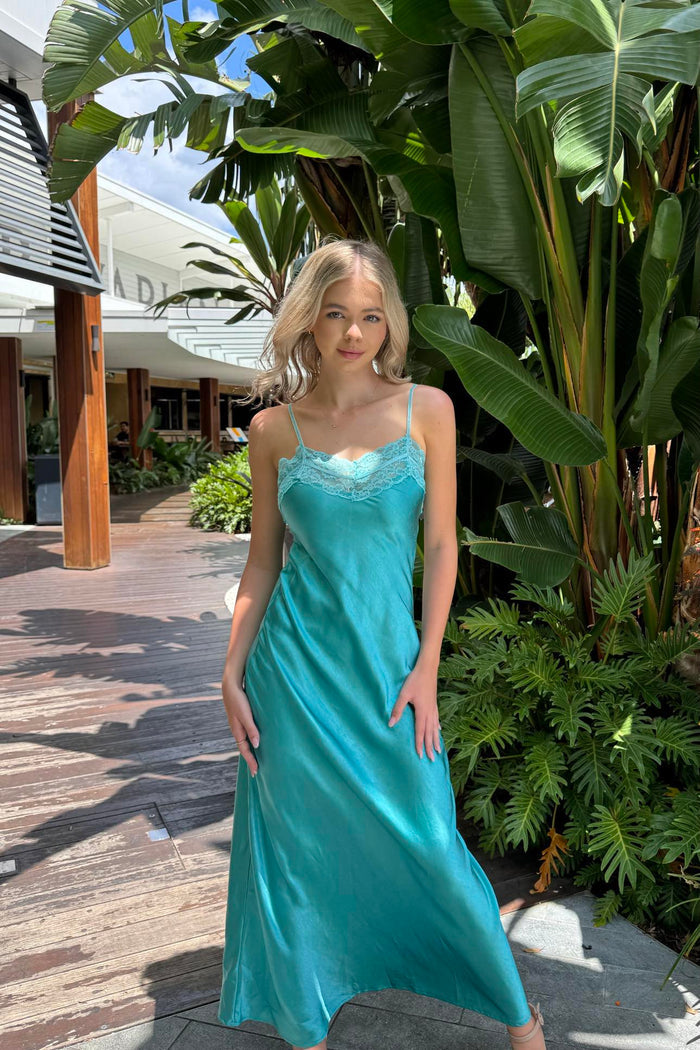 Lene Maxi Dress - Aqua - Runway Goddess