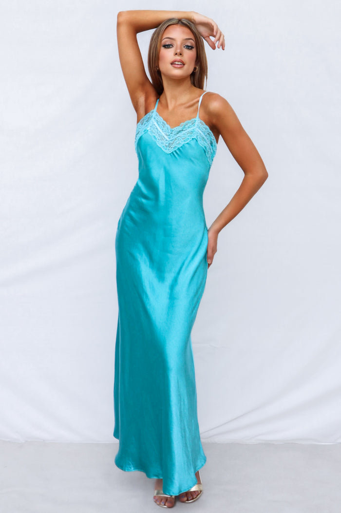 Lene Maxi Dress - Aqua - Runway Goddess