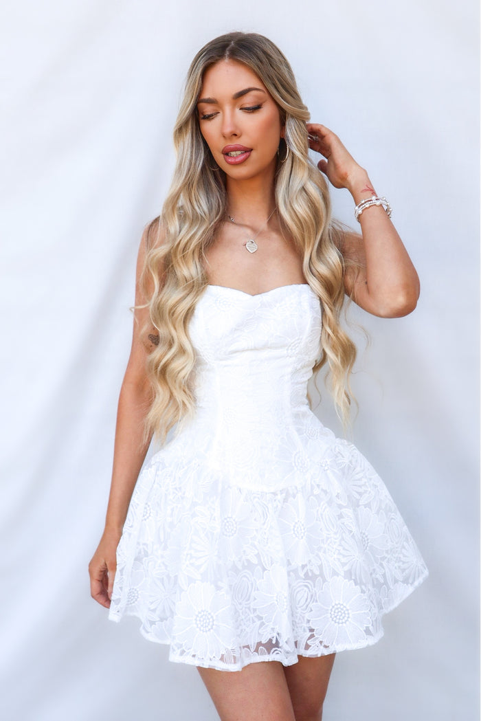 Lennon Mini Dress - White - Runway Goddess