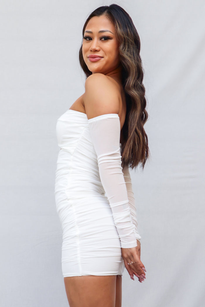 Lindy Mini Dress - White - Runway Goddess