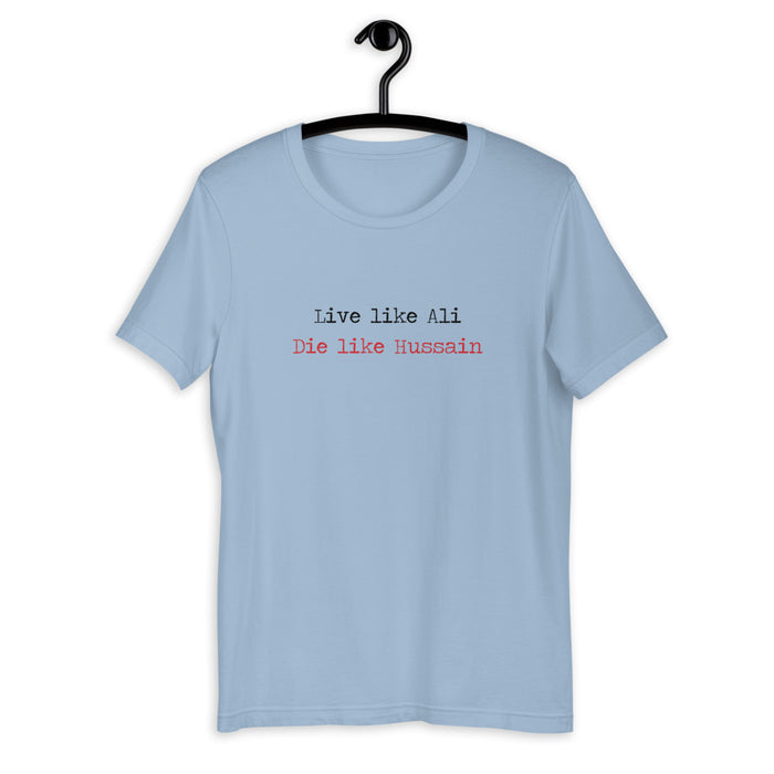 Live Like Ali (as) Die Like Hussain (as) Black - Short Sleeve T-Shirt WOMEN
