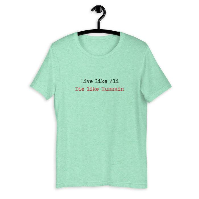 Live Like Ali (as) Die Like Hussain (as) Black - Short Sleeve T-Shirt WOMEN
