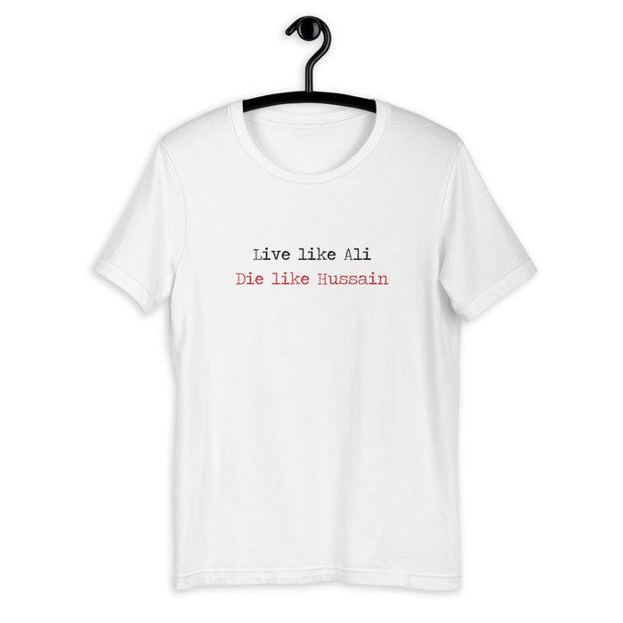 Live Like Ali (as) Die Like Hussain (as) Black - Short Sleeve T-Shirt WOMEN