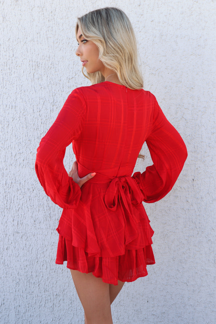London Playsuit - Red - Runway Goddess
